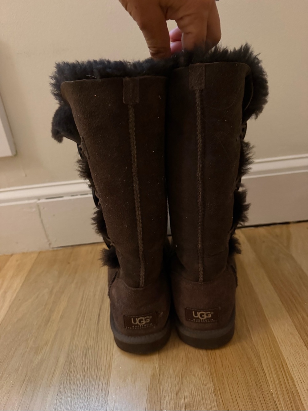 Chocolate Tall Bailee Button Uggs - Picture 7 of 7